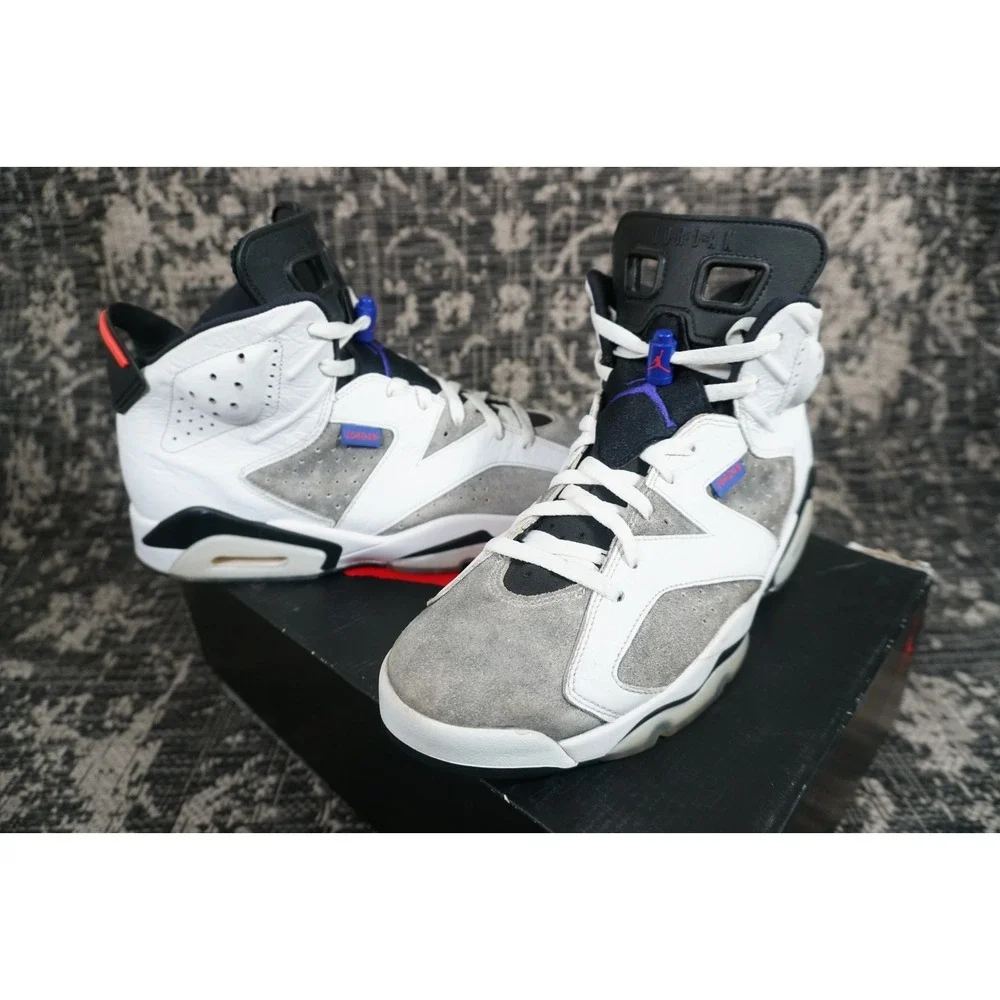 Nike Air Jordan 6 VI Retro LTR Flint White Concord Black Grey Mens Size 12 WOBOX